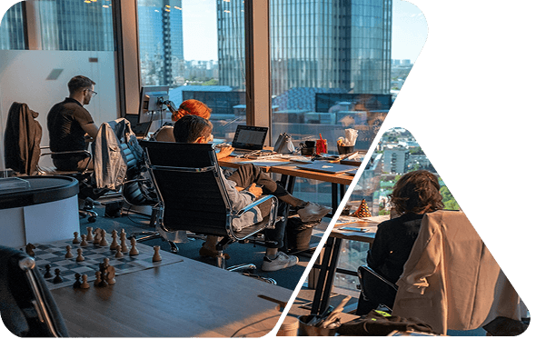 Team collaboration in modern office